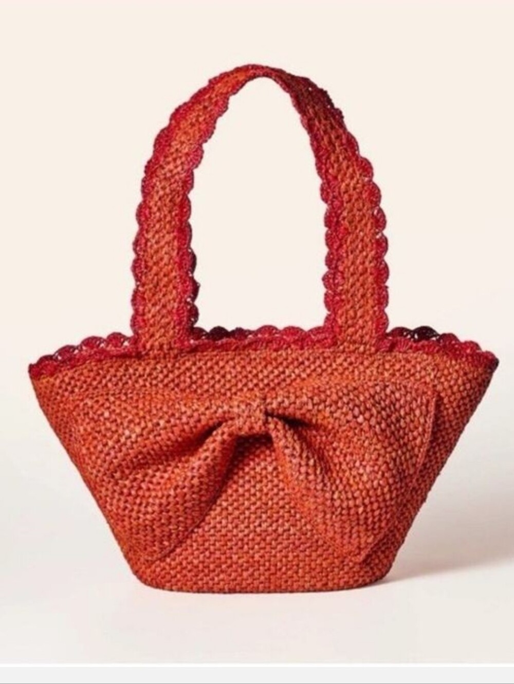 Kate Spade x Target Red Bow Woven Tote Bag NWT